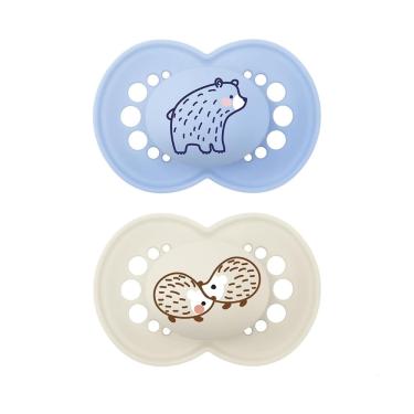 Imagem de Kit 2 Chupetas Bico de Silicone Sayings 6m + Azul - mam