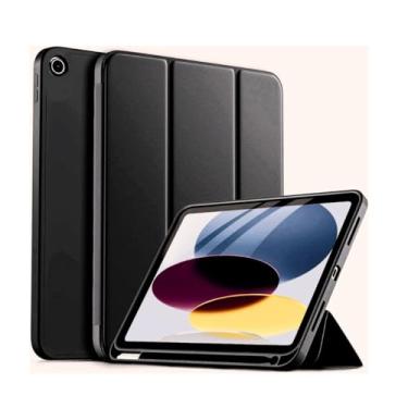 Imagem de Kit Proteção para Samsung A9+ Plus, 11 Polegadas, Capa Protetora Smart Flip com Suporte + Película de Vidro + Caneta Touch (Preto)