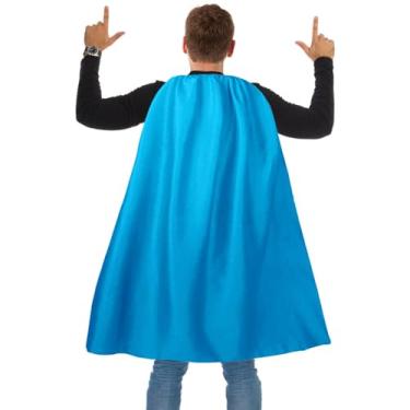 Imagem de Dajiahao Capas e máscaras de super-herói adulto – Capas de vampiro de Halloween, capas para adultos cosplay festa à fantasia (azul celeste)