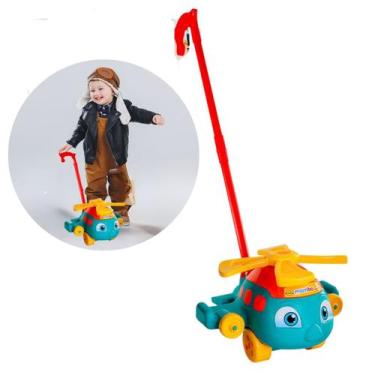 Imagem de Avião De Brinquedo Infantil Com Haste Para Empurrar E Puxar - Bs Toys