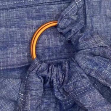 Imagem de Sling de Argolas para Bebê Jeans Escuro - Dona Chica