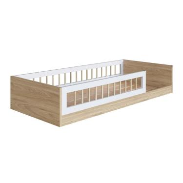 Imagem de Cama Montessoriana Infantil Solteiro Affetto AFT015AVBC 188x78cm Aveiro Oak/Branco - Completa Móveis