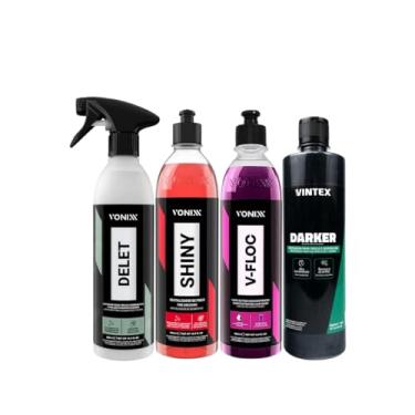 Imagem de Vonixx Kit Limpeza Automotiva, Delet + Darker 500ml + Shiny + V-Floc, Produtos para Detalhamento
