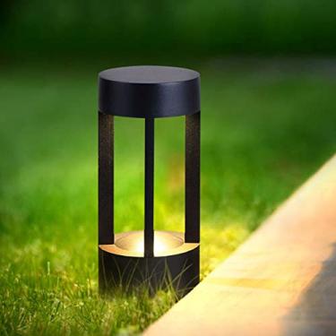 Imagem de CUTPOIY Luminária de poste moderna para ambientes externos, luzes de coluna de LED de alumínio IP55 à prova d'água, luzes cilíndricas de pilar, lanterna externa de gramado para varanda, jardim, jardim