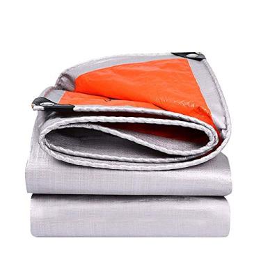 Imagem de MTYLX Lona transparente grande resistente à prova d'água, espessura de 0,32 mm, adequada para todas as estações, bloco impermeável UV, para andaimes, construção, agricultura, indústria, prata, 4 x 4 m