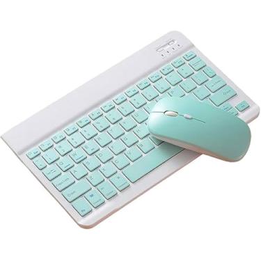 Imagem de Conjunto de teclado e mouse Bluetooth recarregável, ultrafino, portátil, compacto, sem fio, tablet, celular