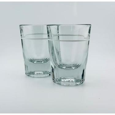 Imagem de Necessia Copo de shot canelado de 59 ml com linha de despejo de 28 g – Vidro elegante e durável para casa, restaurantes, bares e eventos, conjunto de 6
