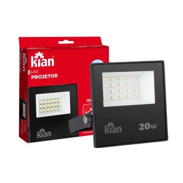 Imagem de Refletor 20w Led Rua Poste Energia A Cabo Prova Dágua Watts 6500K - ki