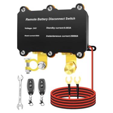 Imagem de Interruptor remoto de desconexão de bateria DC 24V 500A, interruptor inteligente de desligamento de bateria para carro, caminhão, trailer, barco, fuzileiro naval, interruptor de desligamento de