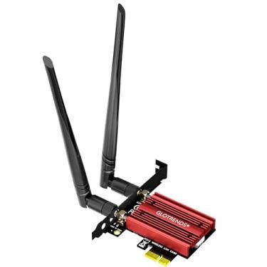 Imagem de GLOTRENDS BE8774 Cartão WiFi 7 PCIe com suporte de perfil baixo para desktop, chip Intel BE200NGW, 802.11be, Bluetooth 5.4, suporta Windows 11/10/Linux (suporta apenas placa-mãe Intel)