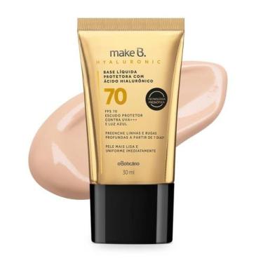 Imagem de Base Líquida Protetora Ácido Hialurônico Make B FPS 70 30 ml - O Botic