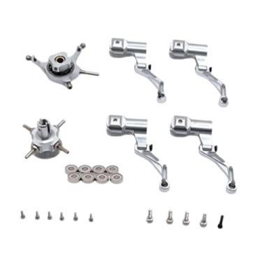 Imagem de Milageto Kit de placa oscilante para helicóptero RC, clipe de folha e acessórios para K124 K170, Prata