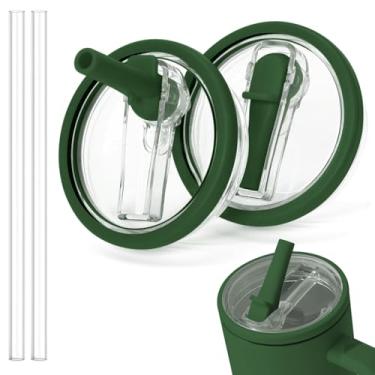 Imagem de TIZHJOZI Tampa de canudo de substituição para copo Stanley Quencher de 850 g - 2 peças de tampas de copo à prova de vazamento com canudo, capa de copo à prova de derramamento compatível com acessórios