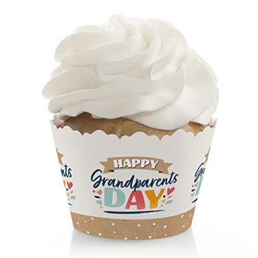 Imagem de Big Dot of Happiness Feliz Dia dos Avós – Decorações de Festa da Vovó e do Vovô – Embalagens de Cupcake de Festa – Conjunto de 12