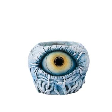 Imagem de Lejoy Vaso de plantas suculentas de resina com drenagem, recipiente decorativo de jardim (azul)