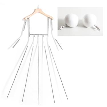 Imagem de Cabides de exibição de roupas em forma de corpo de metal com braços de cintura ajustáveis, suporte para boutique de varejo, tronco de manequim feminino para mostra de fotografia, A09 (natural