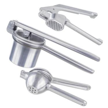 Imagem de Kit Espremedor de Batata Alho e Limão Prata Weck