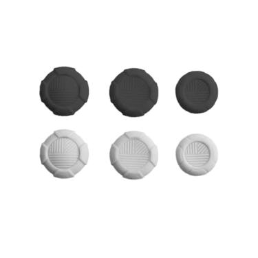 Imagem de Nilovelygame 3 Em 1 Antiderrapante Para Controle De Ps5, Ps4 Pro, Sem Fio Xbox One X, Capa Silicone Macia O Polegar (Branco E Cinza)