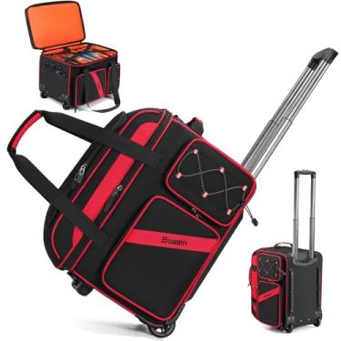 Imagem de BOSSTIN Bolsa De Cabos Com Rodinhas Para Dj, Estojo Equipamentos, Compartimento Laptop 15,6", Divisórias Acolchoadas Removíveis, Armazenamento Viagem Vários Bolsos Equipamentos Musicais E Acessórios