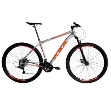 Imagem de Bicicleta 29 KSX Masculino Mtb Alum. Bike Index Freio Mecânico 21v Cabeamento Interno Suspensão 80mm (PRATA/LARANJA, 19)