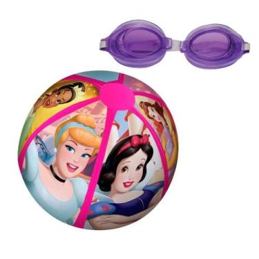 Imagem de Kit Bola Inflável Homem Aranha / Princesas 40cm + Óculos Infantil Fash