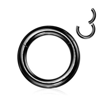 Imagem de MissNity 8G 10G 12G Anéis Clicker 316L Aço Cirúrgico Articulado Segmento Argola para Septo e Cartilagem Piercings Earlobe Piercings, Diâmetro 10mm 12mm 14mm, 12g, 14mm, Aço inoxidável, Sem pedras preciosas