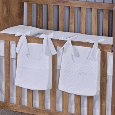 Imagem de Porta Fralda Organizador Quarto de Bebê Menino Menina 2 Peças Com Laço