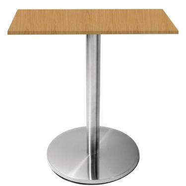 Imagem de Mesa Beta Inox 75 Cm (altura) Disco Redondo Tampo Mdp Quadrado 60 Cm (larg) X 2,50 Cm (alt) Samba