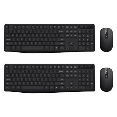 Imagem de Combo de teclado e mouse sem fio, teclado ergonômico Lovaky de tamanho completo de 2,4 G, mouse USB ajustável com 3 DPI, clique silencioso para computador/laptop/Windows/Mac (pacote com 2, preto)