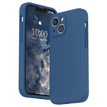 Imagem de SURPHY Capa compatível com iPhone 13 Mini com protetor de tela, (proteção da câmera + forro de microfibra macia), capa de telefone de silicone líquido de 5,4 polegadas 2021, Blue Jay