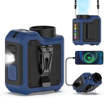 Imagem de Ventilador portátil multiuso 7 em 1, lanterna mãos livres, presentes de Natal para homens e mulheres, ventilador pessoal de resfriamento poderoso, 10.0000 mAh, duração de 24H, display de LED, presente