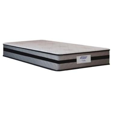 Imagem de Colchão Solteiro Gazin Com Molas Ensacadas 88x188x22cm Cinza/Preto