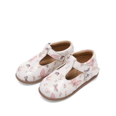 Imagem de Jack and Lily Sapatos femininos clássicos Mary Jane para caminhada, sapatos sociais, festas, casamentos, escola, uso diário, sola macia, flexível, antiderrapante, Jade, 4 Toddler