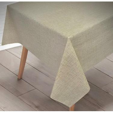 Imagem de Toalha de mesa Limpa Facil impermeável Jolitex Emborrachada, Linho Beg