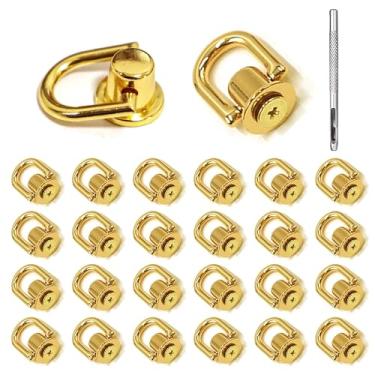 Imagem de INKNOTE 24 Peças De Parafusos Em D Com Cabeça Bola, Botões Giratórios 360 Graus, Rebites Metal, Pregos Furador Para Mochila, Carteira Couro, Cinto, Bolsa