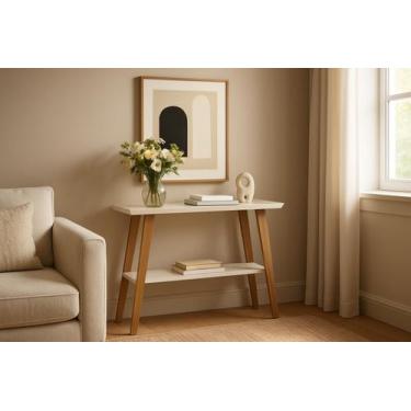 Imagem de Aparador De Sala Retro Com Pés De Madeira Para Sala De Estar E Jantar 