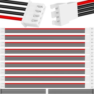 Imagem de MKBKLLJY 10 peças JST-XH 3S cabo de extensão de plugue de equilíbrio 200 mm 4 pinos cabo conector macho e fêmea UL3239 22AWG silicone com abraçadeiras, para carregamento de equilíbrio de bateria LiPo