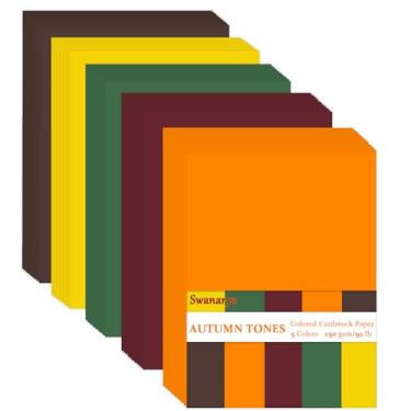 Imagem de Cartolina de outono tamanho A4 papel cartolina 250 g/m² peso pesado para impressora, confecção de cartões, artesanato faça você mesmo, scrapbook