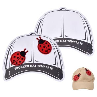 Imagem de UNICRAFTALE Paleta de modelo de chapéu de caminhoneiro, 3 peças, estampado, modelo de chapéu de PVC, preto, personalizado, remendos, chapéu, remendos, design de boné de caminhoneiro, layout de remendo