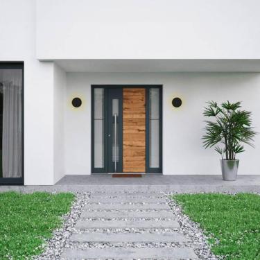 Imagem de Arandela Led Abs Preto 8w 3000k Ip65 Eclipse - Yamamura