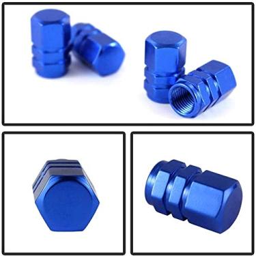 Imagem de aqxreight 4pcs Válvula de Pneu de Carro Carra Válvula Pneus PREVELAS 4 VEGAS COMPLETAS COMPLETAS. rodas. Suas e Peças Modificações portáteis. de Fácil de Carro (Azul)
