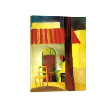 Imagem de Pinturas Famosas em Tela-Quadros Decorativos-Cafe-Pôster e Impressões para Sala de Estar e Casa 50x70cm20x27in Tela Embrulhada