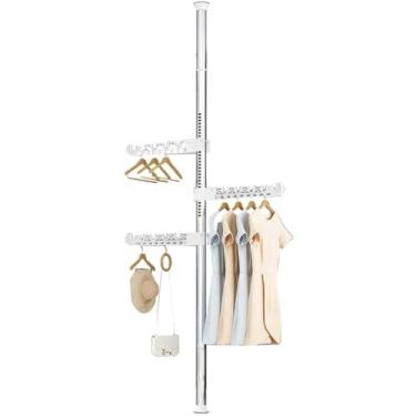 Imagem de Cabideiro Vertical Multiuso com 4 Braços, 3,1m Altura, Branco, Estrutura em Aço