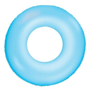Imagem de Boia Neon Circular Colorida Grande 60cm Infantil Piscina Praia Criança Redondo Brinquedo Inflável (Azul)