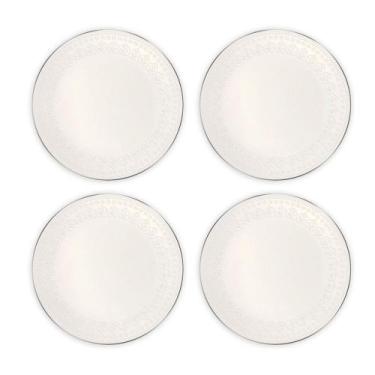 Imagem de Conjunto 4 Pratos Sobremesa Cerâmica 20,5cm Harmony Branco - Corona