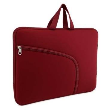 Imagem de Capa Case Protetora para Notebook e Macbook15.6 Polegadas, Design Curvo com Zíper, Alça de Transporte reforçada-Cor Vinho.