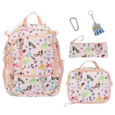 Imagem de Bioworld Conjunto de mochila infantil unissex Minecraft (pequeno grande, Princesas Disney Rosa, 16 Inch, Casual