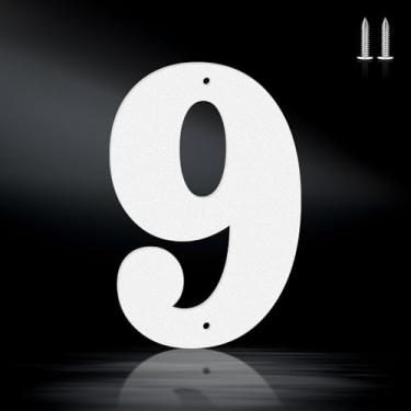 Imagem de Letras brancas à prova de ferrugem de 15 cm, números de endereço de metal resistente para casa, números 0-9 à prova de intempéries e letras de metal A-Z ao ar livre para porta, portão, caixa de