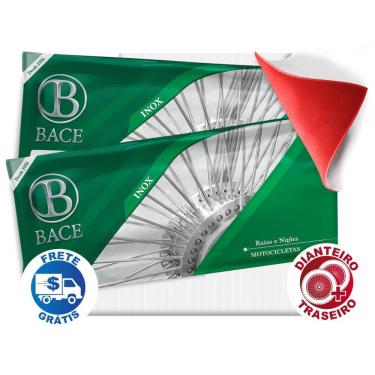 Imagem de Kit de Raio Inox Bace Dafra NH 190 Diant. + Tras. 4,0mm