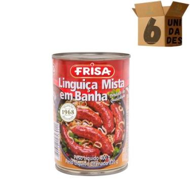 Imagem de Kit 6 LINGUICA MISTA EM BANHA 400g FRISA